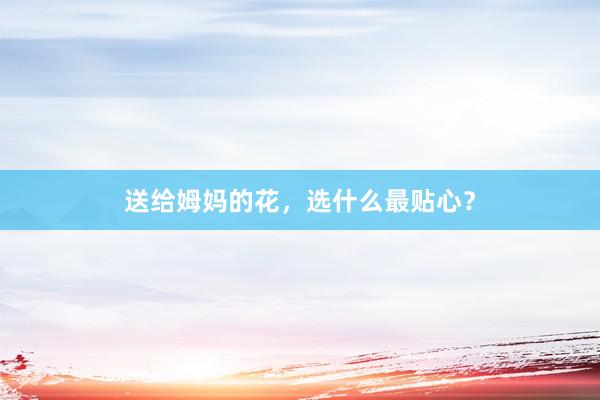送给姆妈的花,选什么最贴心?